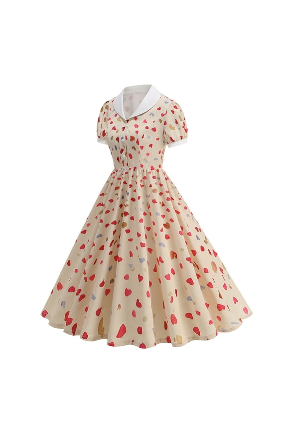 Women's 1950s Vintage Tea Party Dresses Retro Floral A-Line Swing Cocktail Dresses Formal Wedding Guest Dresses Prom Dresses