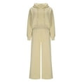 thumbnail image 1 of Miqool Women's 2 Piece Sets Outfits Casual Solid Color Long Sleeve Crop Sweatsuits Hooded Sweatshirt and Sweatpants Matching Set, 1 of 8