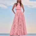 thumbnail image 1 of Miqool Women's 2 Piece Skirt Sets Casual Boho Sleeveless Cropped Cami Hollowed-out Maxi Skirt Flowy Beach Outfit, 1 of 4