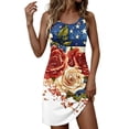 thumbnail image 1 of Miqool Women's 4th of July American Flag Tank Dress Crew Neck Loose Casual Sundress, 1 of 7