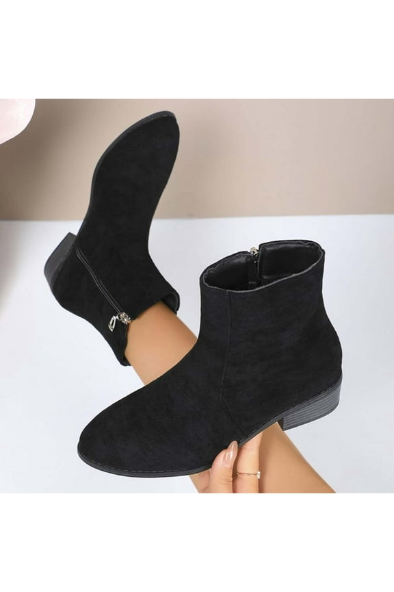 Women's Ankle Boots Classic Low Heeled Short Booties Casual Comfortable Boots with Wide Widths Available