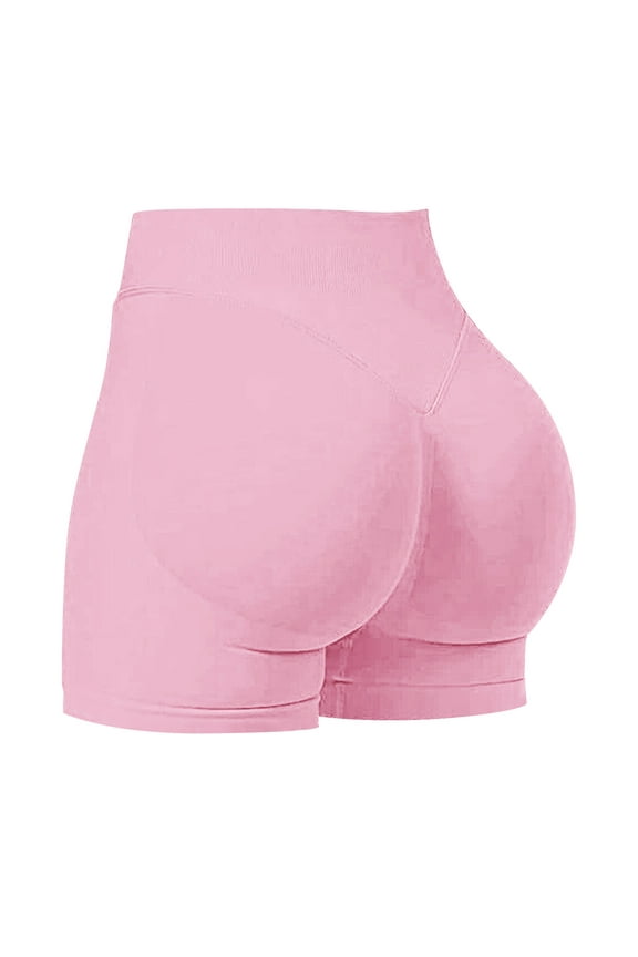 Women's Biker Shorts High Waisted Tummy Control Workout Gym Yoga Shorts Butt Lifting Scrunch Butt Seamless Booty Shorts