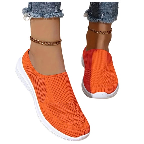 Miqool Women's Breathable Knit Mesh Slip-On Mule Sneakers, Lightweight Backless Walking Shoes for Casual Daily Wear