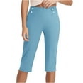 thumbnail image 1 of Miqool Women's Capri Pants Summer Pull-On Stretch Golf Pants High Waisted Straight Leg Business Casual Dressy Work Pants Cropped Yoga Capris with Pockets, 1 of 9
