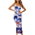thumbnail image 1 of Miqool Women's Elegant Sleeveless Bodycon Cami Maxi Dresses Spaghetti Straps Floral Print Boho Slip Long Dress Party Club Back Slit Beach Sundresses, 1 of 6