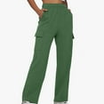 thumbnail image 1 of Miqool Women's Fleece Cargo Sweatpants Elastic High Waisted Straight Leg Workout Athletic Joggers Pants Casual Loose Comfy Baggy Sweat Pants with Pockets, 1 of 6