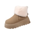 thumbnail image 1 of Miqool Women's Fuzzy Winter Boots Chunky Sole Soft Fleece Lined Pull-On Snow Boots Cozy Ankle Shoes Walking Hiking Fall Winter Footwear, 1 of 9