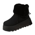 thumbnail image 1 of Miqool Women's Fuzzy Winter Boots Chunky Sole Soft Fleece Lined Pull-On Snow Boots Cozy Ankle Shoes Walking Hiking Fall Winter Footwear, 1 of 9