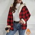 thumbnail image 1 of Miqool Women's Hooded Flannel Shirt Jacket Fleece Lined Full Zip Fall Winter Plaid Shacket, 1 of 7