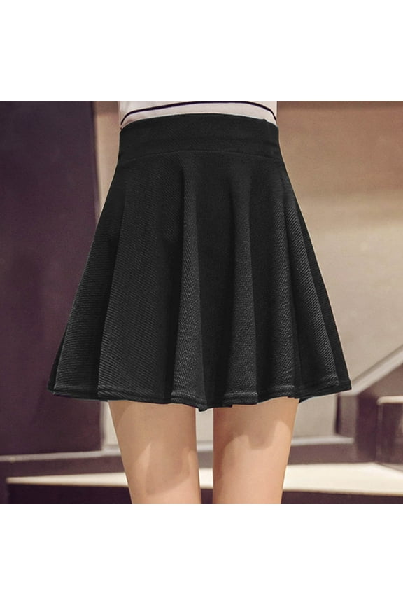Women's Mini Skirt Flared Casual Fall Stretchy High Waist Aline Skater Skirts