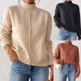 thumbnail image 1 of Miqool Women's Oversized Turtleneck Sweaters Fall Winter Loose Fit Long Sleeve Casual Cozy Ribbed Knit Sweater, 1 of 6