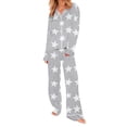 thumbnail image 1 of Miqool Women's Print Pajama Sets, Long Sleeve Button Down Soft Sleepwear Pjs 2 Piece Loungewear, 1 of 8