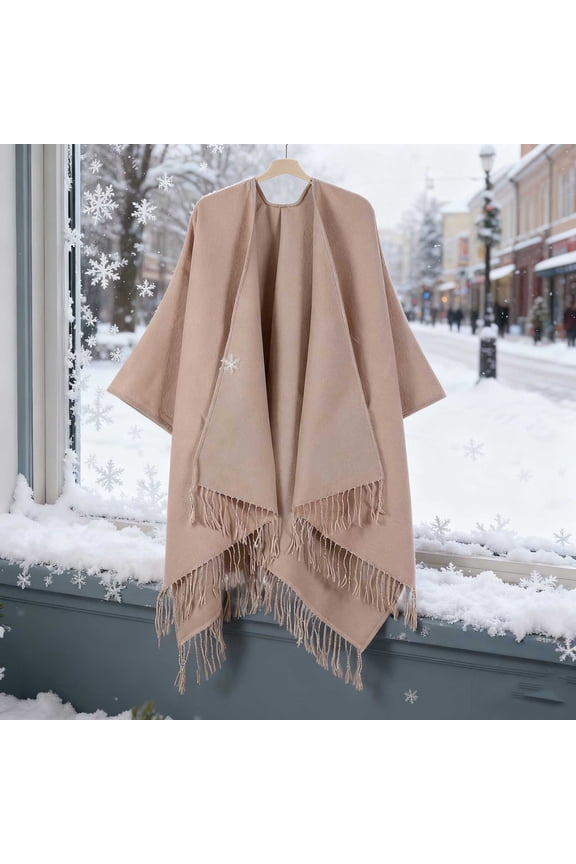 Women's Shawl Wrap Poncho Ruana Cape Cardigan Sweater Open Front for Travel Flight Cruises
