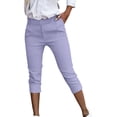 thumbnail image 1 of Miqool Women's Slim Fit Capri Pants Dressy Casual High Waisted Skinny Stretch Pull On Capris Pants Summer Cropped Work Pants with Pockets, 1 of 9