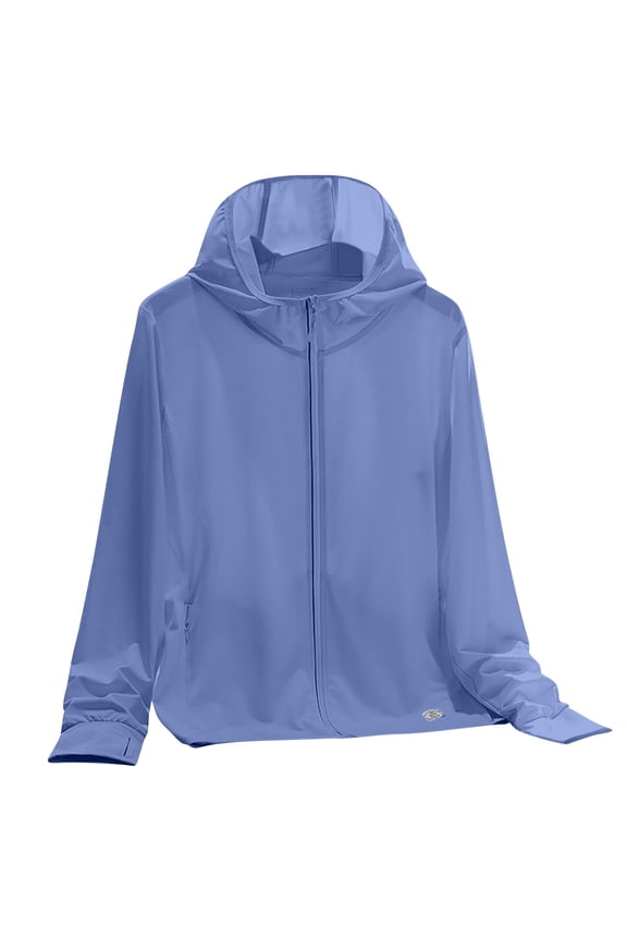 Women's Sun Protection Jacket, UPF 50+ Lightweight Breathable Hooded Full Zip Reflective Summer Jacket for Outdoor Hiking
