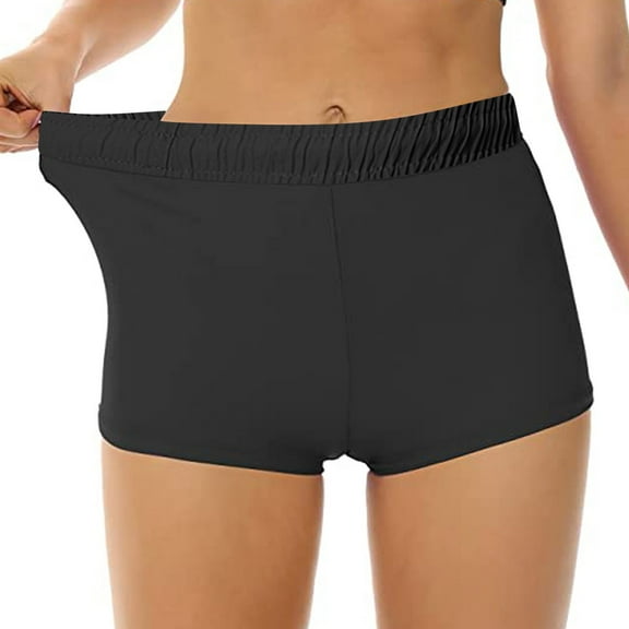 Miqool Women's Swim Shorts High Waisted Bathing Suit Bottoms Full Coverage Swimsuit Bottoms Boy Shorts Tummy Control Swim Board Shorts Swimwear