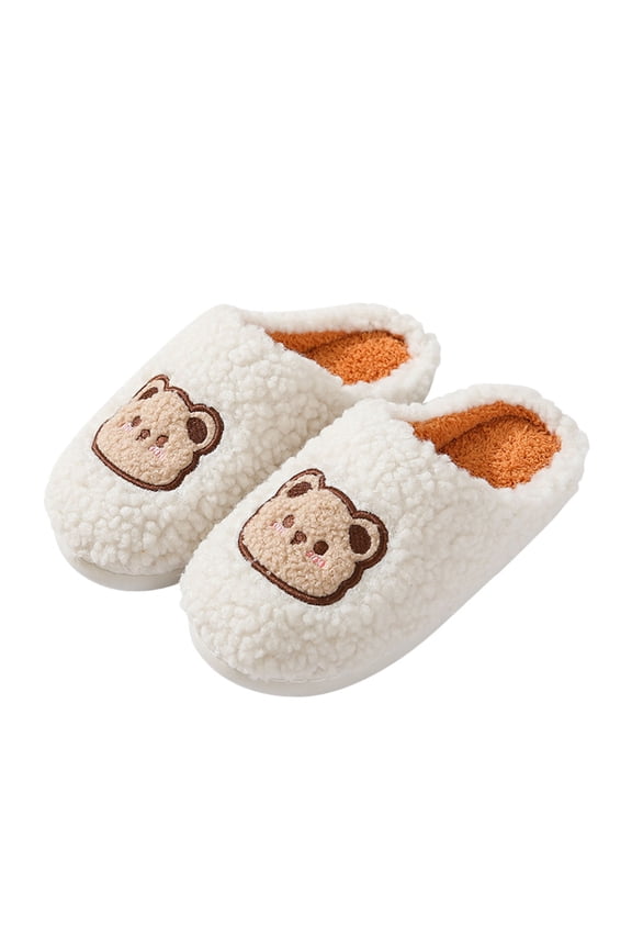 Women's Teddy Fleece Bear Slippers Warm Plush House Shoes Thick Sole Cozy Indoor Outdoor Fall Winter Footwear
