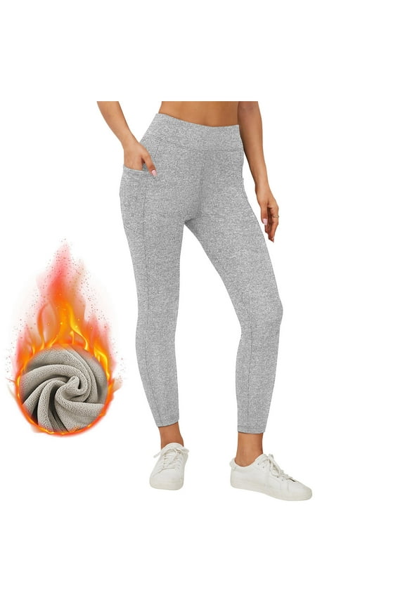 Women's Yoga Leggings No See Through Thermal Base Layer Pants Long Underwear Soft Long Johns for Hiking Skiing