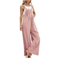 thumbnail image 1 of Miqool Womens Cotton Linen Bib Overalls Summer Casual Sleeveless Loose Wide Leg Baggy Pants One Piece Jumpsuits with Pockets, 1 of 6