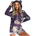 thumbnail image 1 of Miqool Womens Fleece Christmas Print Onesie Pajamas Jumpsuit Warm Romper Zip Front Long Sleeve Shorts Jumpsuit Pjs Loungewear, 1 of 7