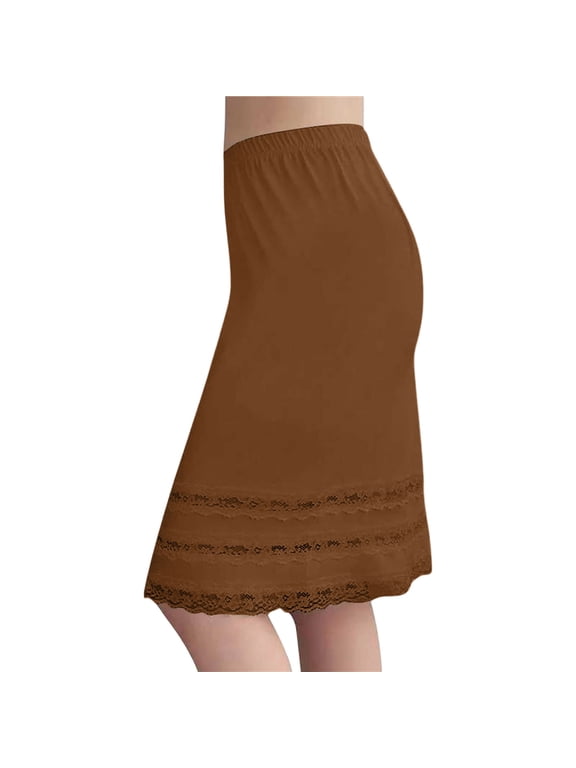 Womens Half Slips for Under Dresses Half Slip Lace Trim Half Slips for Under Dresses Knee Length 22-24 inch