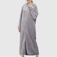 thumbnail image 1 of Miqool Womens Housecoat Zip Robe Plus Size Winter Hooded Bathrobe Coral Velvet Full Length Pajamas with Pockets, 1 of 6