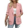 thumbnail image 1 of Miqool Womens Business Casual Blazers Lapel One Button Open Front Long Sleeve Lightweight Cardigan Work Office Suit Jackets Blazers with Pockets, 1 of 9