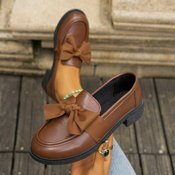 Miqool Womens Loafers Shoes Chunky Loafer Comfortable Slip On Work Office Business Casual Dress Shoes