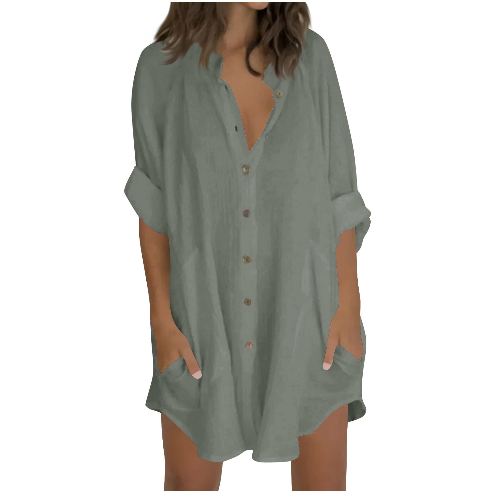 baggy dress shirt womens Loose Linen Shirt With Wide Cuffs, Oversize Linen Shirt, Buttoned Linen Shirt for Women, Casual Linen Shirt With Classic Collar SEATTLE