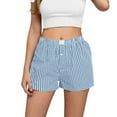 thumbnail image 1 of Miqool Womens Plaid Lounge Shorts Cotton Linen Elastic Waist Button Front Soft Pajama Shorts Cute Pj Shorts Sleep Bottoms Sleepwear, 1 of 6