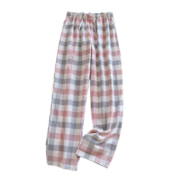 Miqool Womens Plaid Pajama Pants Sleepwear Comfy Cotton Lounge Pants Drawstring Sleep Bottoms Pj Bottoms, M-XXL