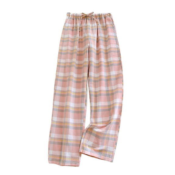 Miqool Womens Plaid Pajama Pants Sleepwear Comfy Cotton Lounge Pants Drawstring Sleep Bottoms Pj Bottoms, M-XXL