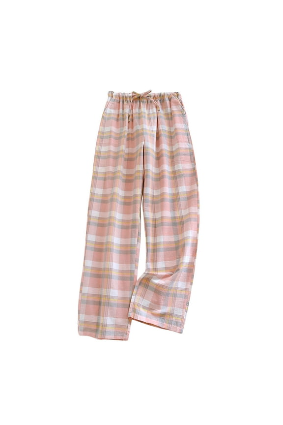 Womens Plaid Pajama Pants Sleepwear Comfy Cotton Lounge Pants Drawstring Sleep Bottoms Pj Bottoms, M-XXL