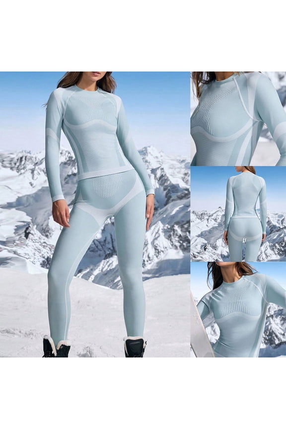 Womens Quick Drying Thermal Underwear Set Warm Base Layer Snow Leggings Winter Long Johns Set for Outdoor Skiing