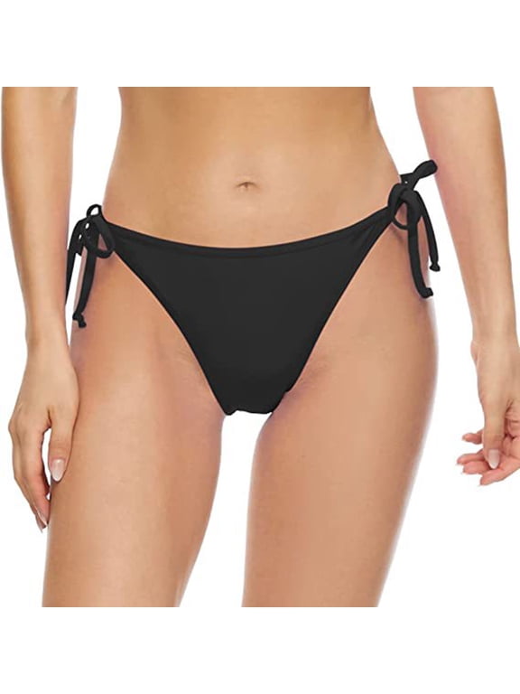Womens String Side Tie Bikini Bottom Low Waisted High Cut Cheeky Bathing Suit Sexy Brazilian Swimsuit Bottoms Swim Briefs
