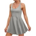 thumbnail image 1 of Miqool Womens Tennis Dress Built in Shorts & Bra Adjustable Straps Crisscross Back Summer Exercise Workout Mini Dress Golf Athletic Dresses for Women, 1 of 7