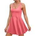thumbnail image 1 of Miqool Womens Tennis Dress Built in Shorts & Bra Adjustable Straps Crisscross Back Summer Exercise Workout Mini Dress Golf Athletic Dresses for Women, 1 of 7