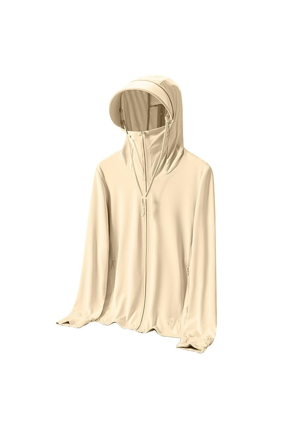 Womens UPF 50+ Sun Protection Jacket Lightweight Quick Dry Full Zip Long Sleeve Sun Shirts Breathable Packable Outdoor Running Hiking Hoodie Rash Guard with Zipper Pockets