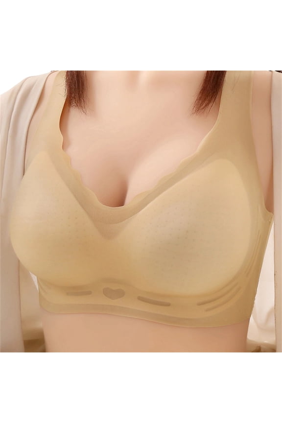 Womens Wireless Jelly Bra No Underwire Seamless Full Coverage Push Up Bras Comfortable Everyday Sleep Bras with Support and Lift, 38B-46C