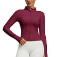 thumbnail image 1 of Miqool Workout Jackets for Women Quick Dry Crop Athletic Gym Jacket Tops Slim Fit Full Zip Stretchy Workout Running Track Jacket with Thumb Holes, 1 of 2