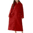 thumbnail image 1 of Miqool Zipper Bathrobe for Womens Flannel Fleece Robes with Pocket Winter Warm Housecoat Nightgown Sleepwear Pajamas, 1 of 7