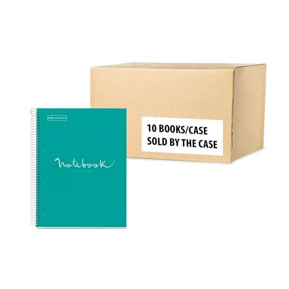 Miquel Rius Case of 5 M Emotions 1 Subject Notebooks, Lined 11" x 8.5", 80 Sheets Heavy Weight Paper, 3 Hole Punched, Micro-Perforated, Turquoise Board Cover