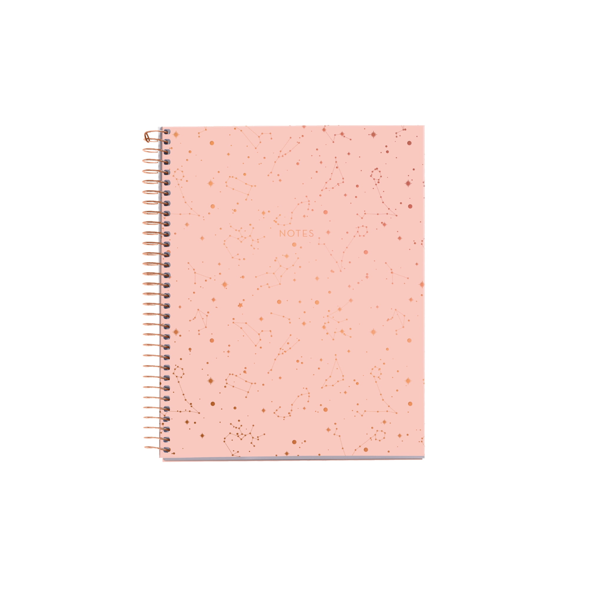 Miquel Rius M Fashion 4 Subject Spiral Notebook, Lined A5 - 8.25" x 5.87" 120 Sheets White Heavyweight Paper, Subjects Separated by color, 2 Hole Punched, Micro-Perforated, Constellations Design