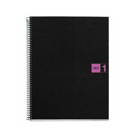 Miquel Rius M Original 1 Subject Graph Notebook, Graphed 11" x 8.5", 80 Sheets Heavyweight Paper, 3 Hole Punched, Micro-Perforated, Black/Purple Durable Polypropylene Cover