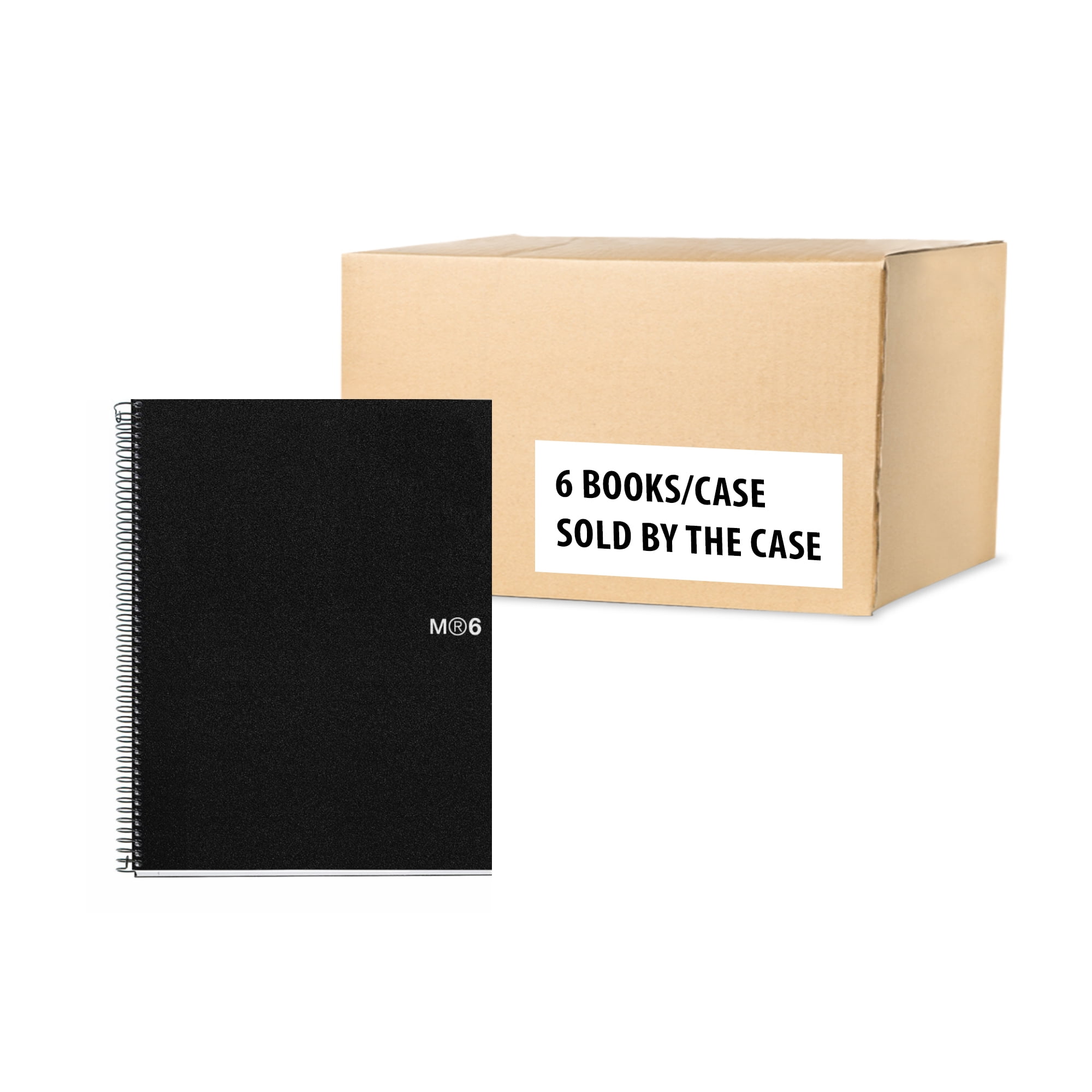 Miquel Rius Pack of 6 M Original 6 Subject Notebooks, Lined A4 -11.7" x 8.27", 150 Sheets Heavyweight Paper, Subjects Separated by color, 4 Hole Punched, Micro-Perforated, Black Polypropylene Cover
