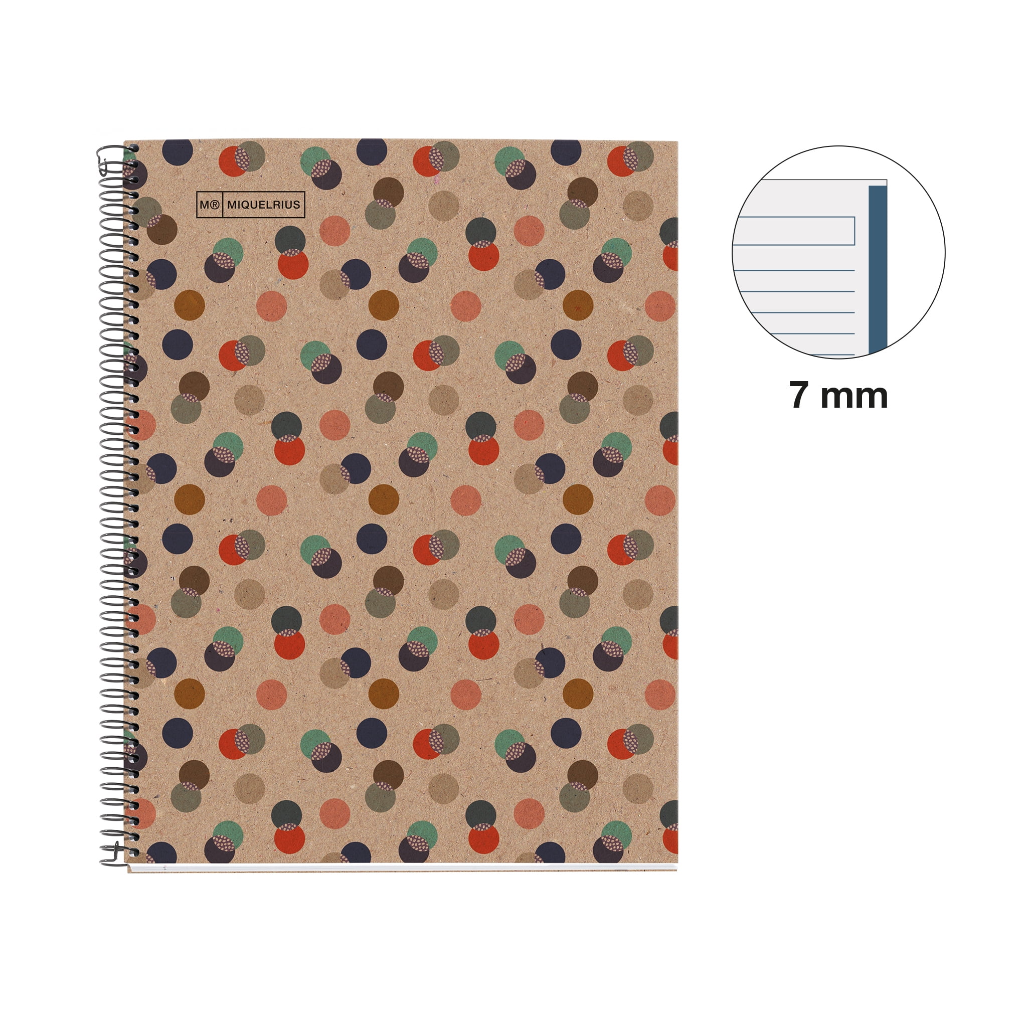 Miquelrius Recycled 1subject Lined Spiral Notebook A5 6.5 x 8