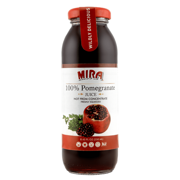 Mira 100% Pomegranate Juice 250 ml Glass Bottle, Not From Concentrate, Freshly Squeezed