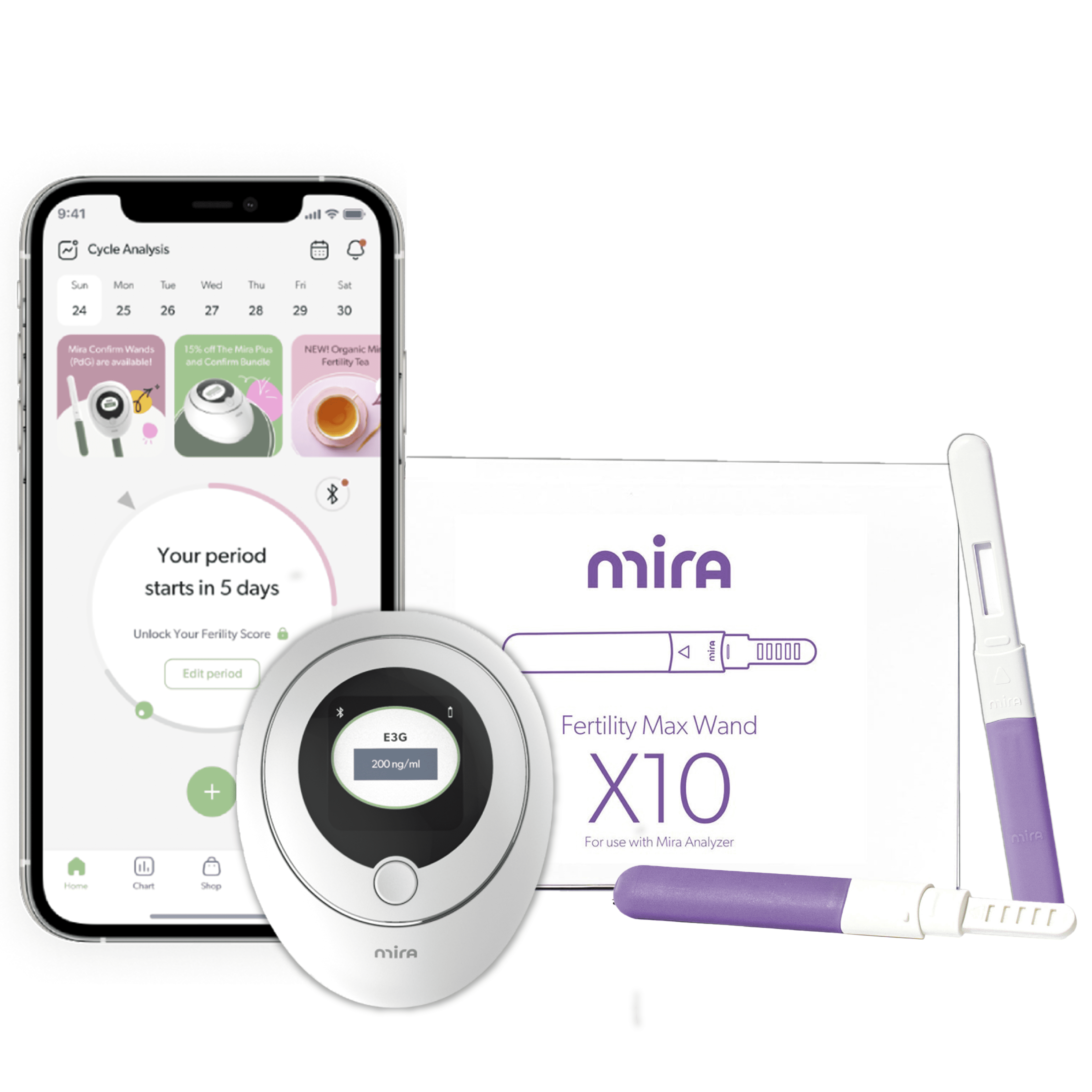 Mira Fertility MAX Starter Kit for Conception Aid, Includes Analyzer