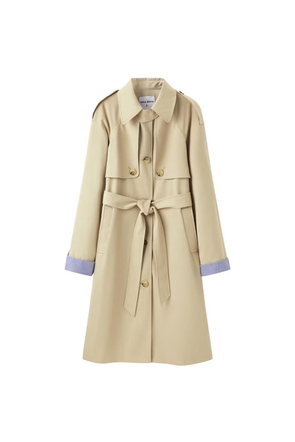Coats,Women's Winter Wool Mid-Long Coat Notch Lapel Single-Breasted Trench Coat Outwear