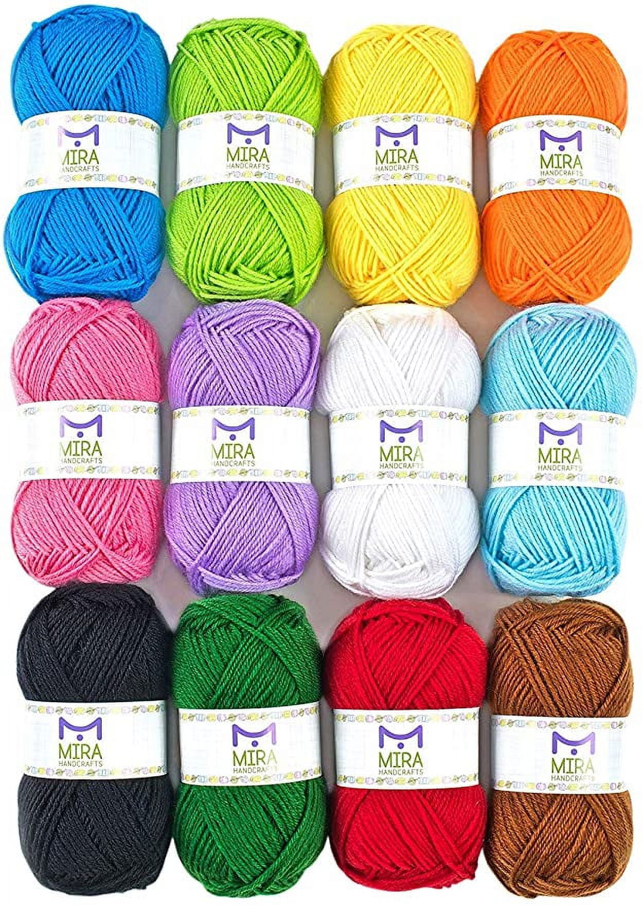 Mira HandCrafts Multicolored Crochet Yarn for Knitting and Crocheting | 5  Variegated Yarn Skeins (50g Each) | Total 547 Yards Bulk Yarn with Crochet